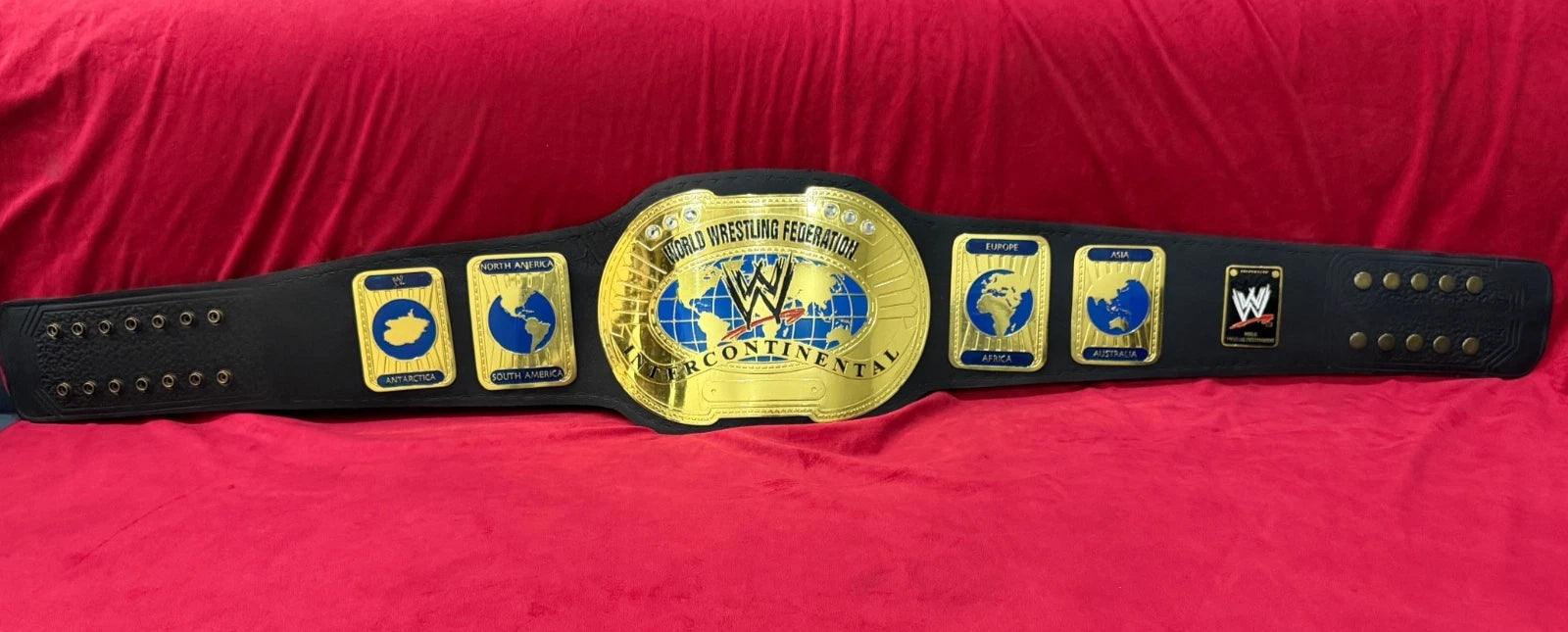 New Intercontinental Oval Brass Championship Belt Adult Replica 2mm