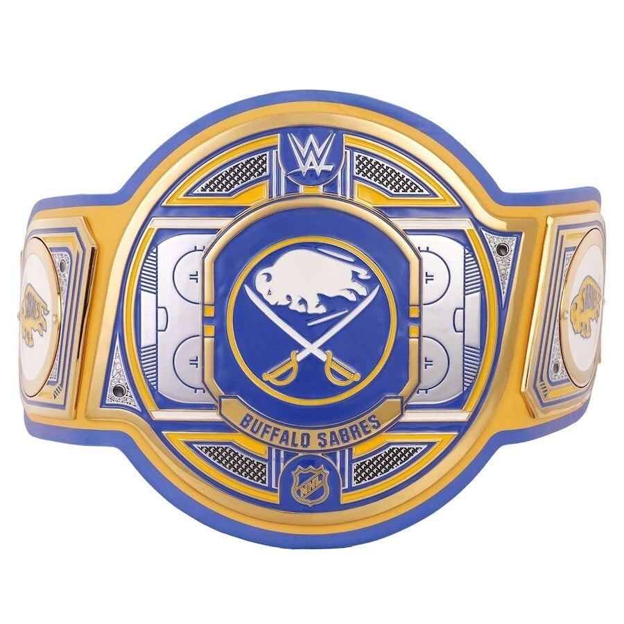 Buffalo Sabres NHL 2mm Championship Belt Gold Plated Real Leather