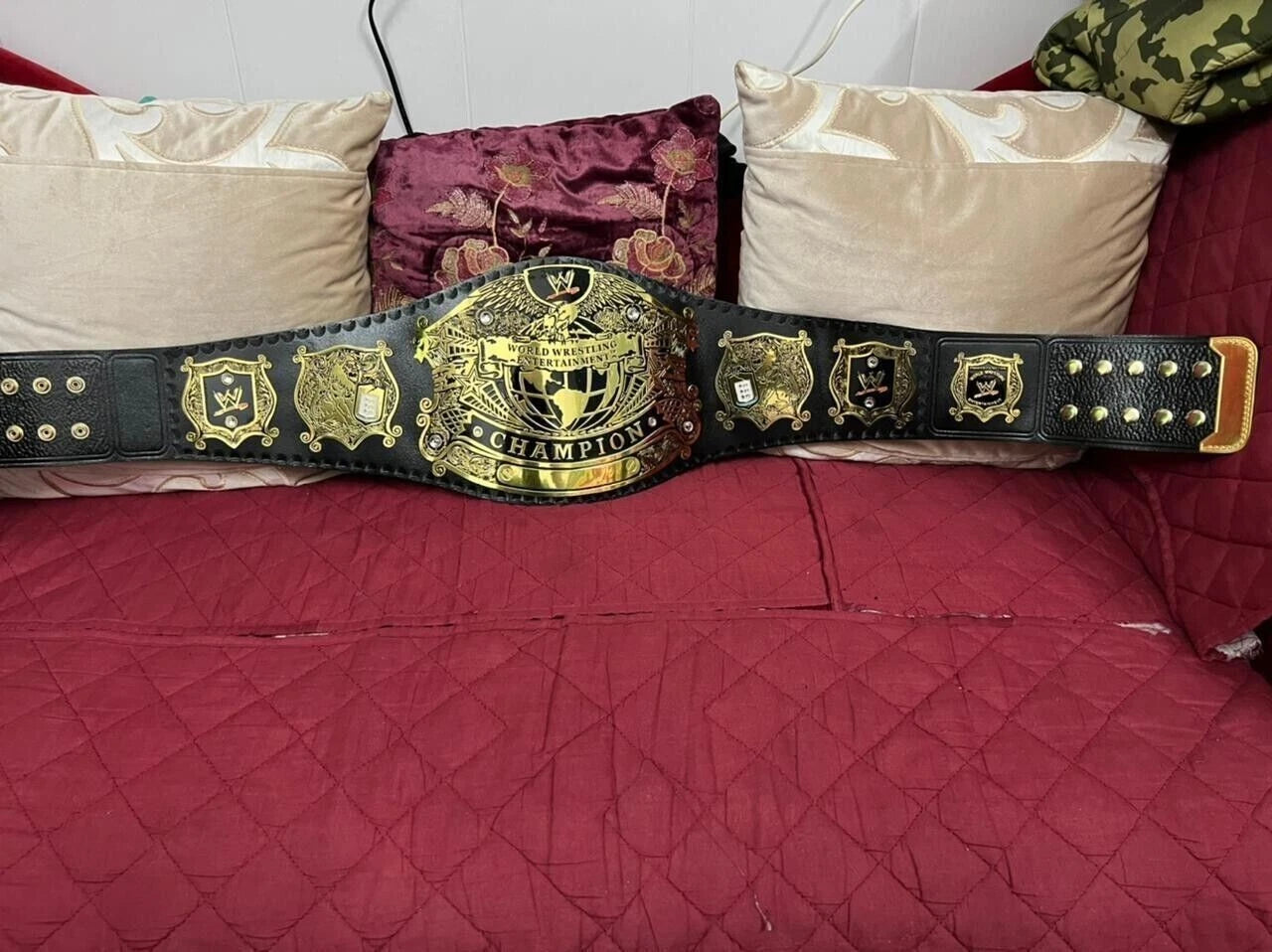 Old Undisputed Heavyweight Wrestling Championship Replica Belt 2mm Brass Plates