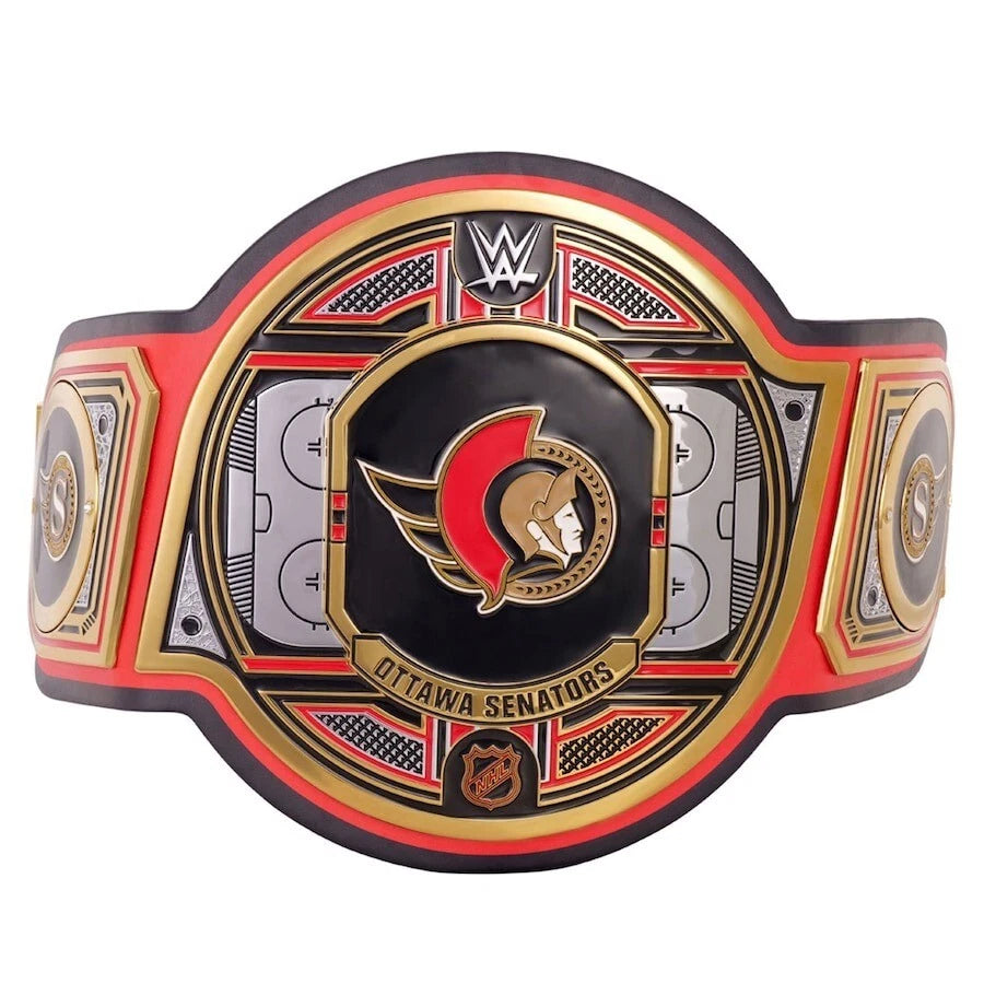 Ottawa Senators NHL 2mm Championship Belt Gold Plated Real Leather