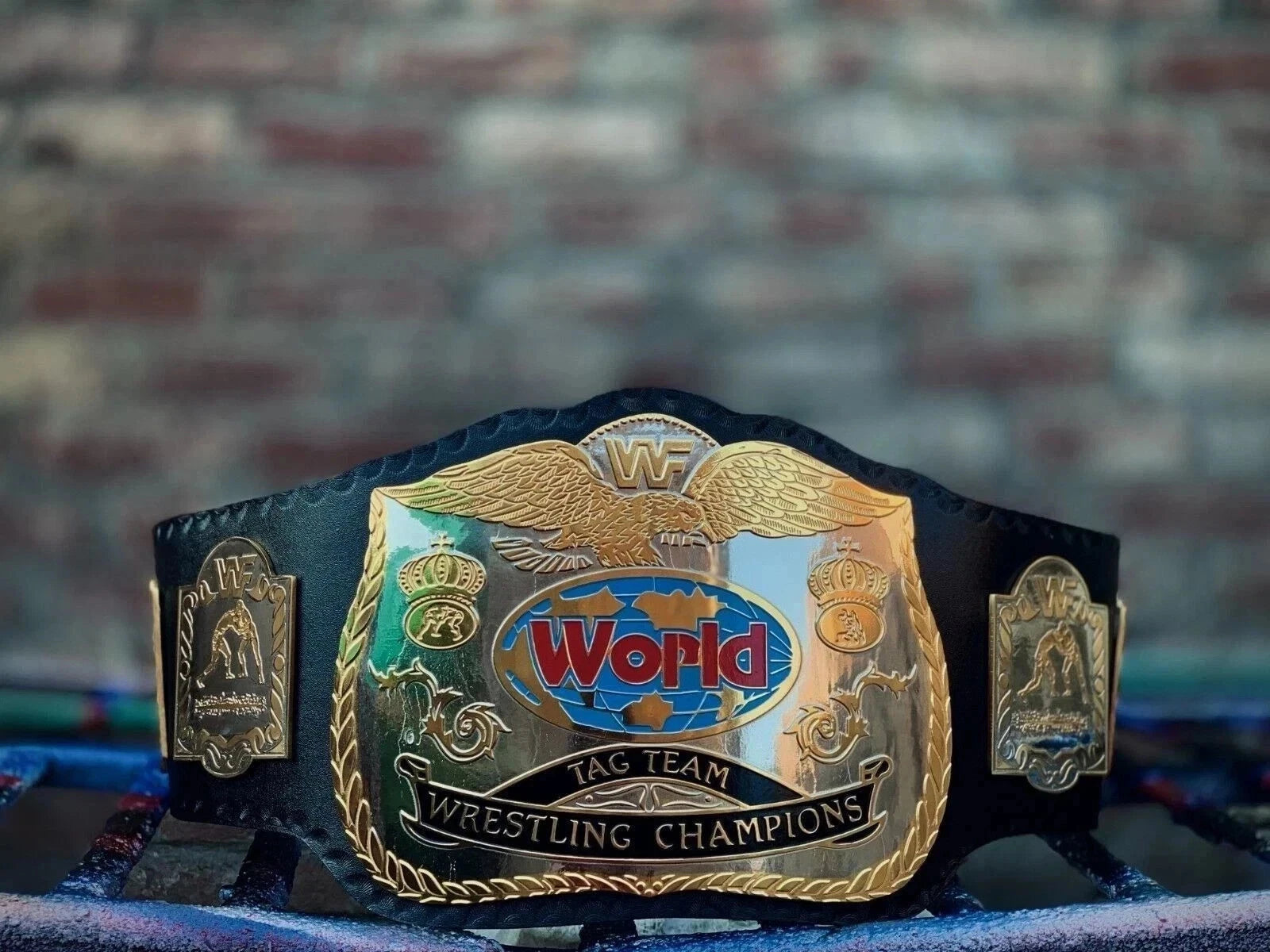 World Tag Team Dual Wrestling Championship Title Belt Brass 2mm Replica Belt Adult
