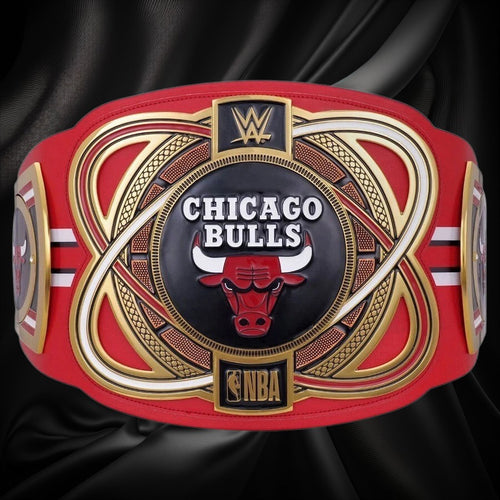 Chicago Bulls NBA 2mm Championship Belt Gold Plated Real Leather