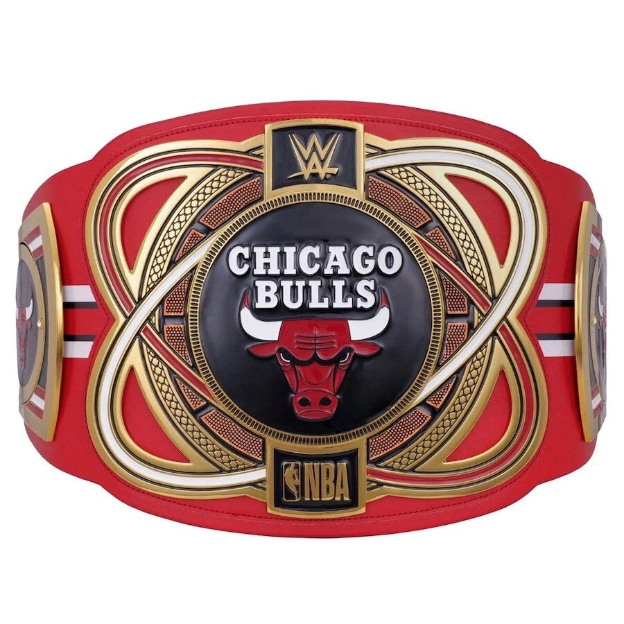 Chicago Bulls NBA 2mm Championship Belt Gold Plated Real Leather