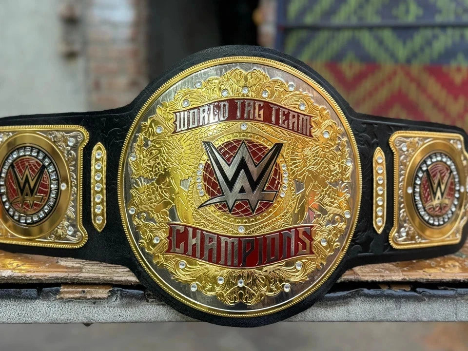 New World Tag Team Wrestling Championship Replica Title Belt 2mm Brass Plates