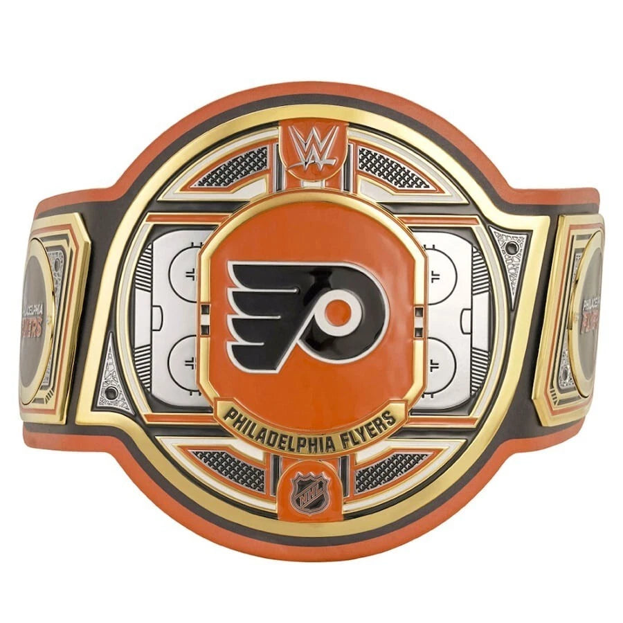 Philadelphia Flyers NHL 2mm Championship Belt Gold Plated Real Leather