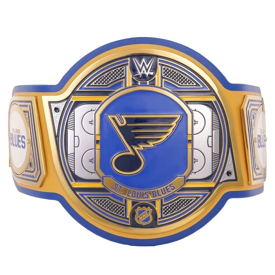 St. Louis Blues NHL 2mm Championship Belt Gold Plated Real Leather