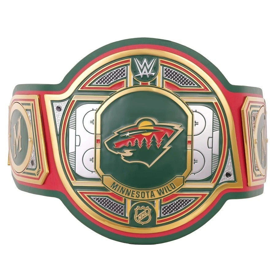 Minnesota Wild NHL 2mm Championship Belt Gold Plated Real Leather