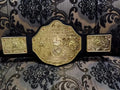 BIG GOLD World Heavyweight Championship Replica Tittle Belt Adult 4MM die-casted Black - Genuine Leather - Free Shipping