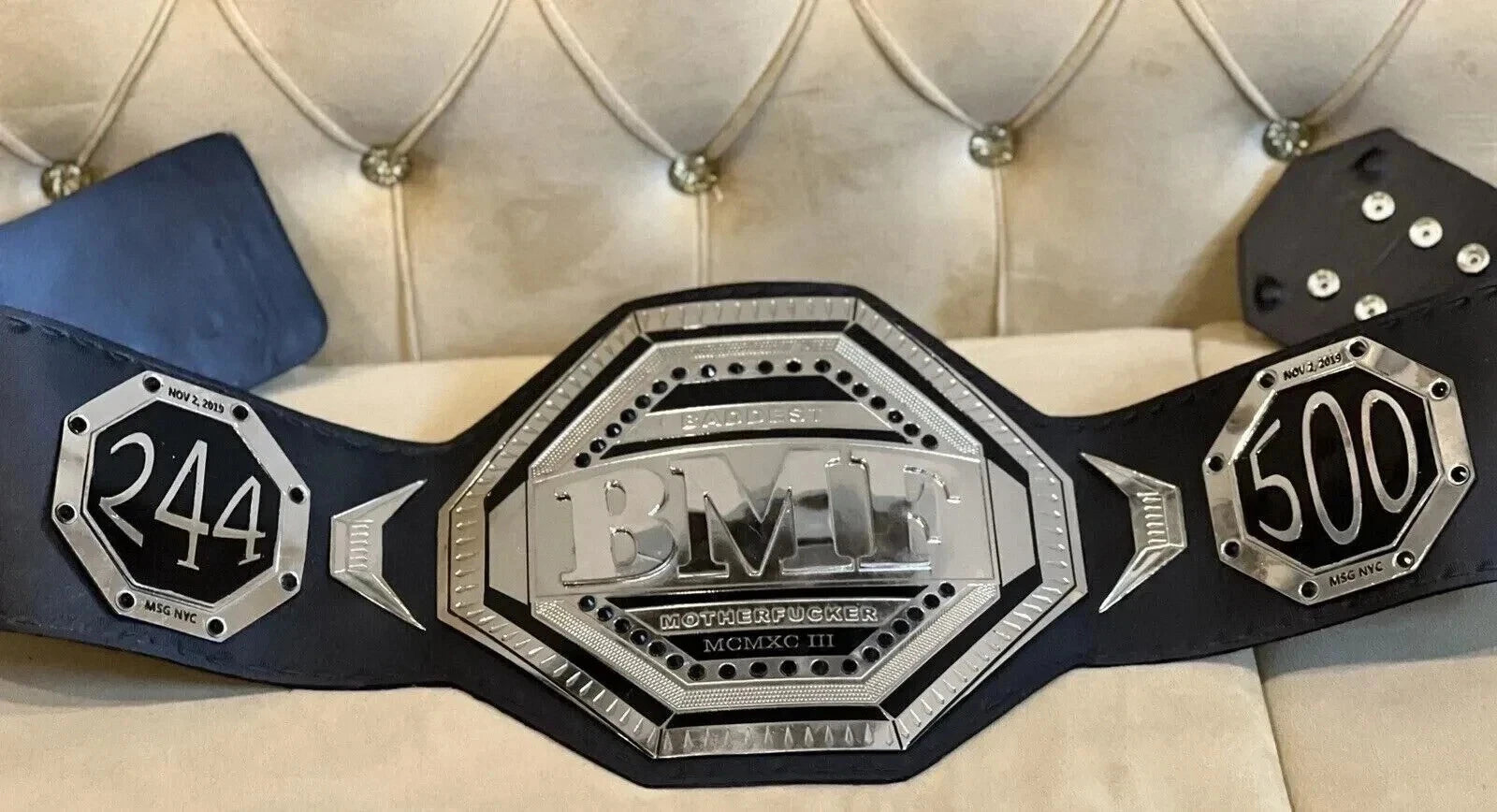 UFC BMF Replica Title Belt Championship Adult Size Brass Silver 2MM Leather