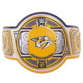 Nashville Predators NHL 2mm Championship Belt Gold Plated Real Leather
