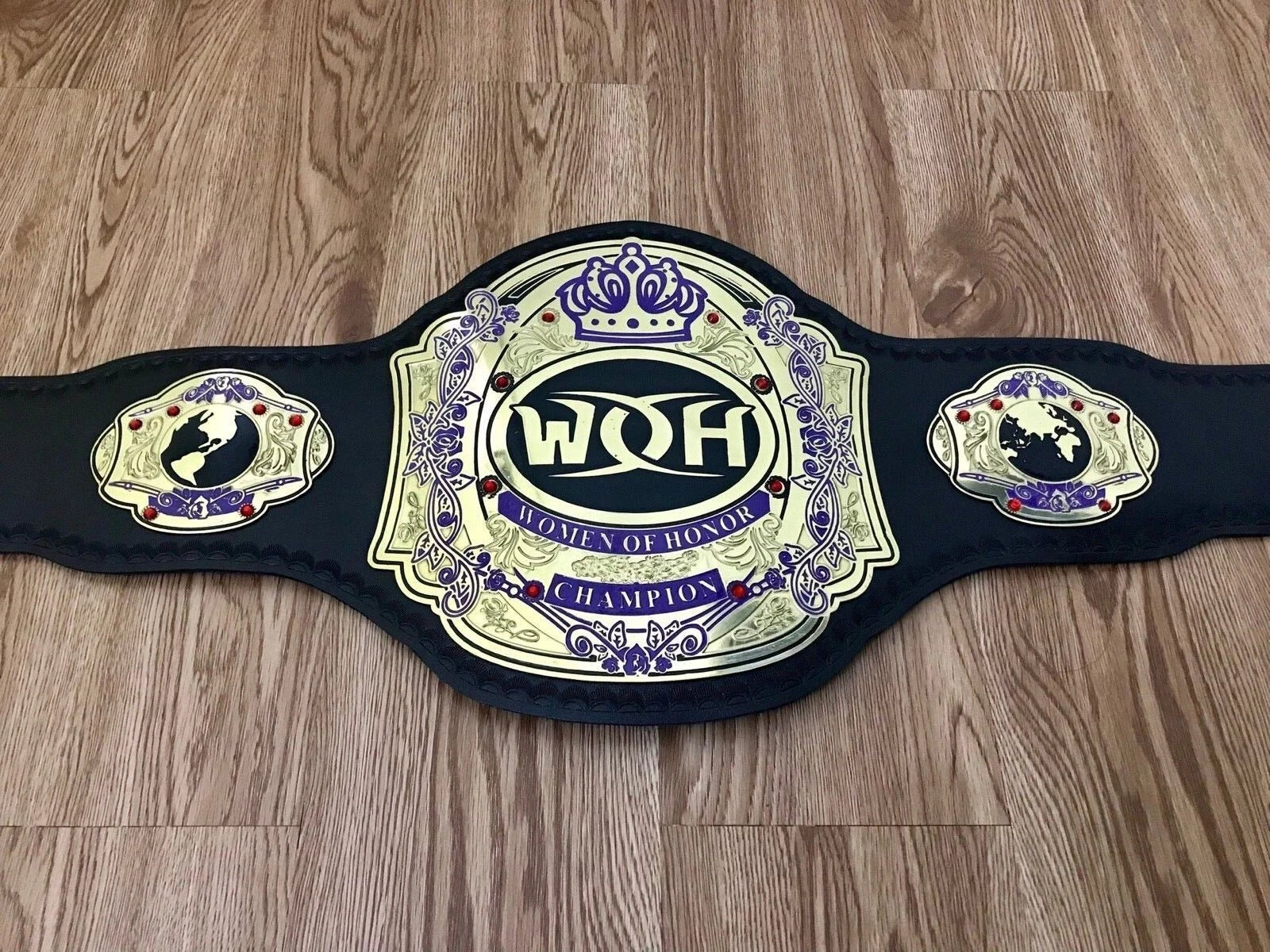 WOH Women Of Honor Heavyweight 4mm Championship Belt Gold Plated Real Leather 2MM Brass