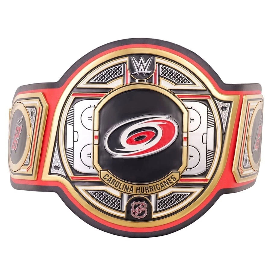 Carolina Hurricanes NHL 2mm Championship Belt Gold Plated Real Leather