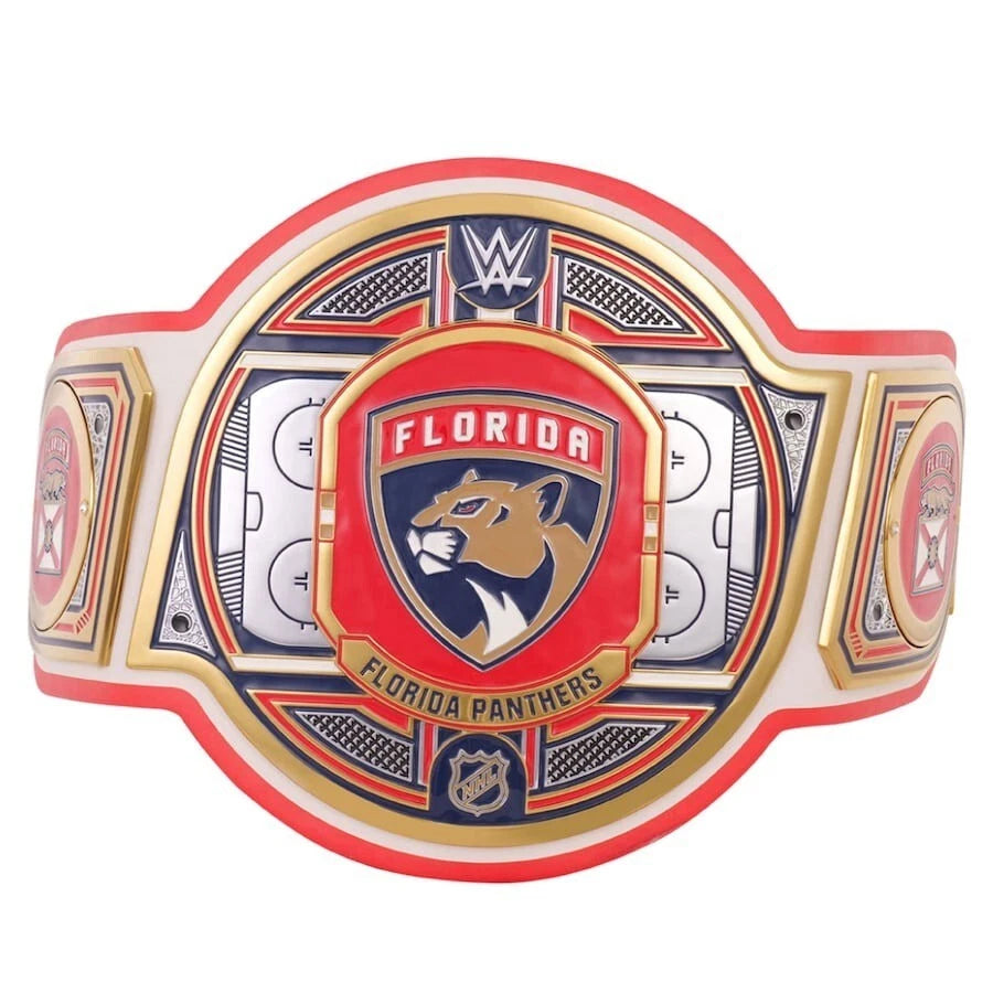 Florida Panthers NHL 2mm Championship Belt Gold Plated Real Leather