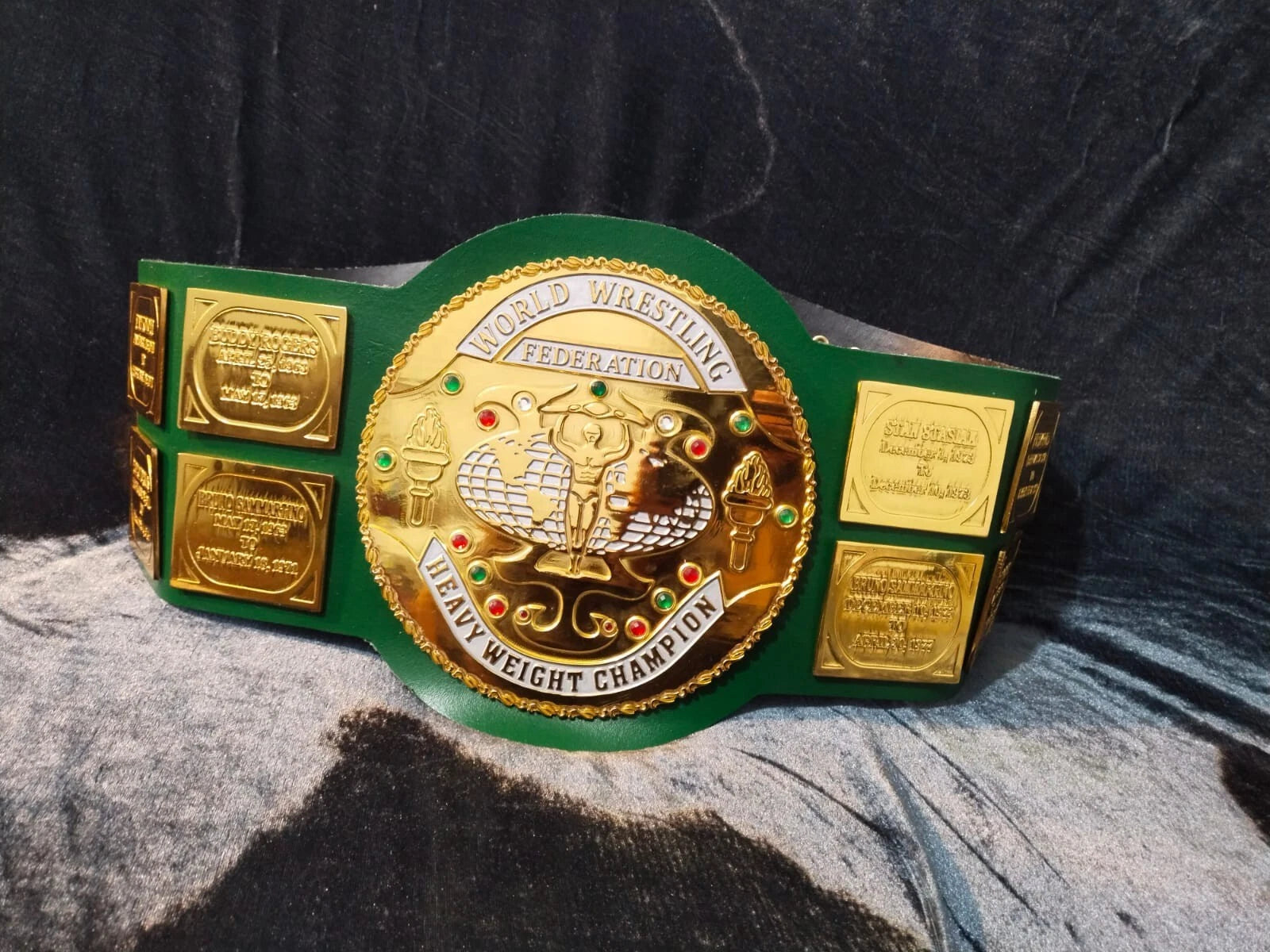 Big Green World Heavyweight Wrestling Championship Replica Belt 4mm Zinc
