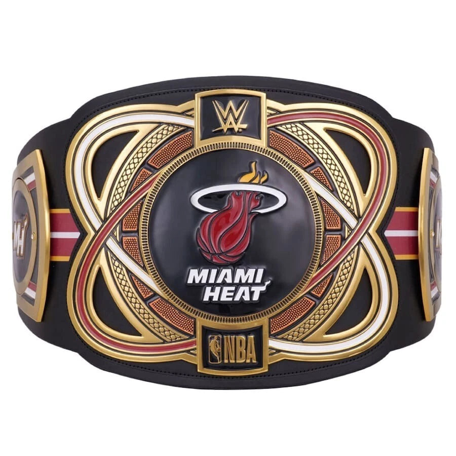 Miami Heat NBA 2mm Championship Belt Gold Plated Real Leather