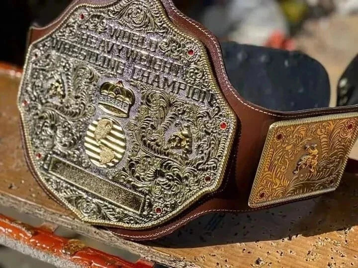 BIG GOLD Dual World Heavyweight Championship Replica Tittle Belt Adult 4MM DieCasting - Dual Plated - Free Shipping