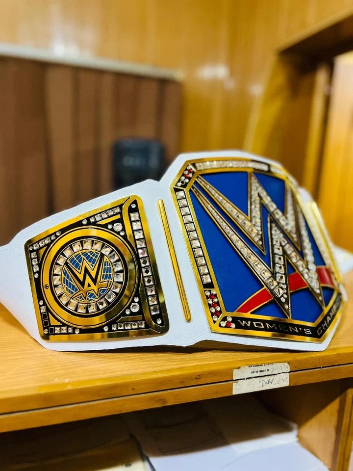 The Smackdown WOMEN'S CHAMPIONSHIP REPLICA TITLE WRESTLING BELT ADULT SIZE 2MM BRASS