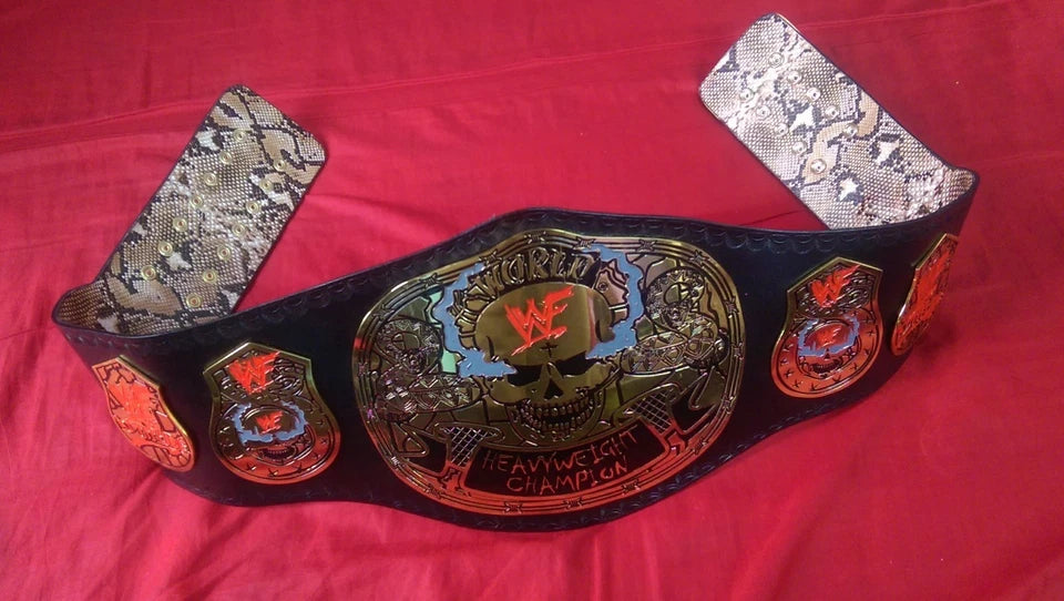 Wwf Smoking Skull Stone Cold World Heavyweight Championship Belt Back Snak Skin 2MM Brass