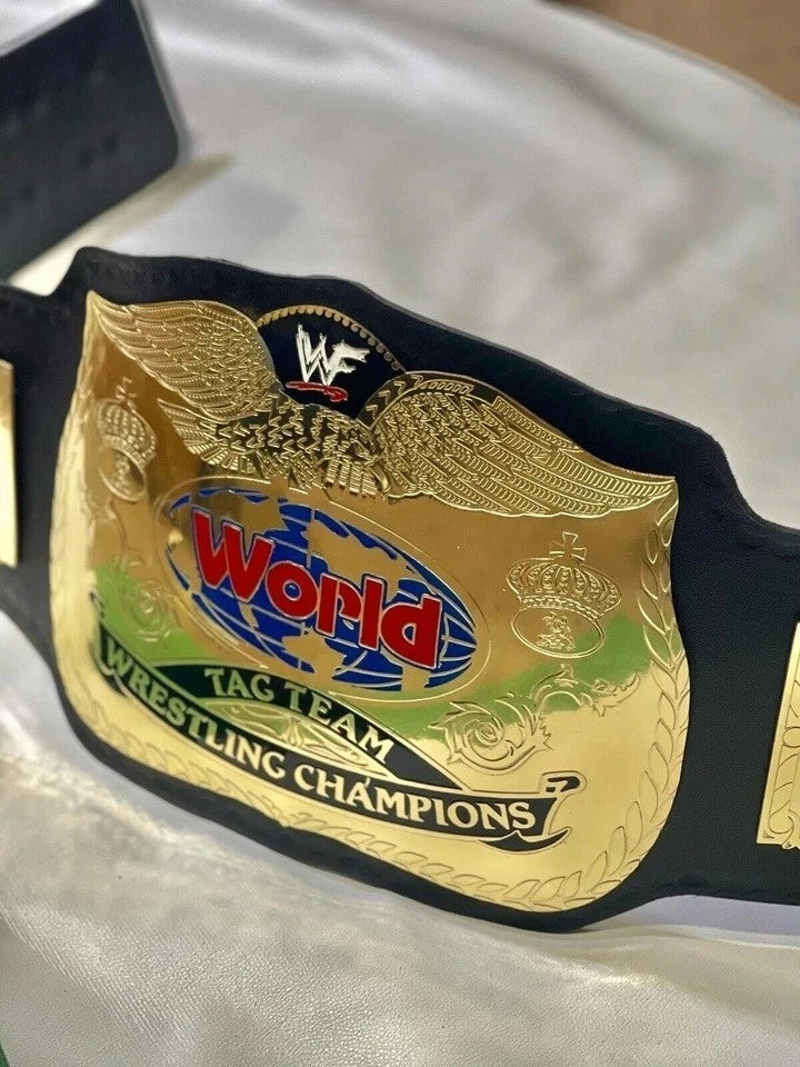 The World Tag Team Wrestling Championship Replica Title Belt Adult Size Brass 2MM
