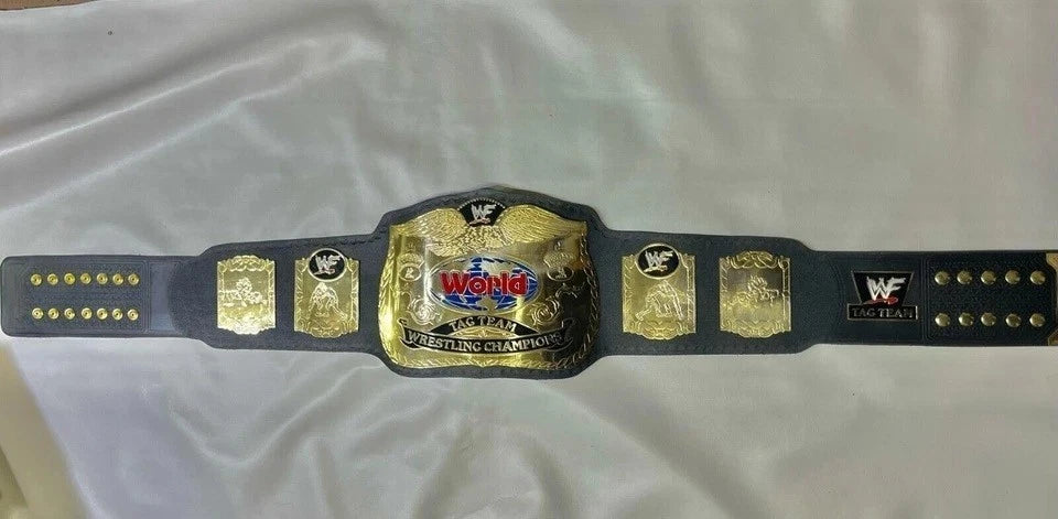 The World Tag Team Wrestling Championship Replica Title Belt Adult Size Brass 2MM