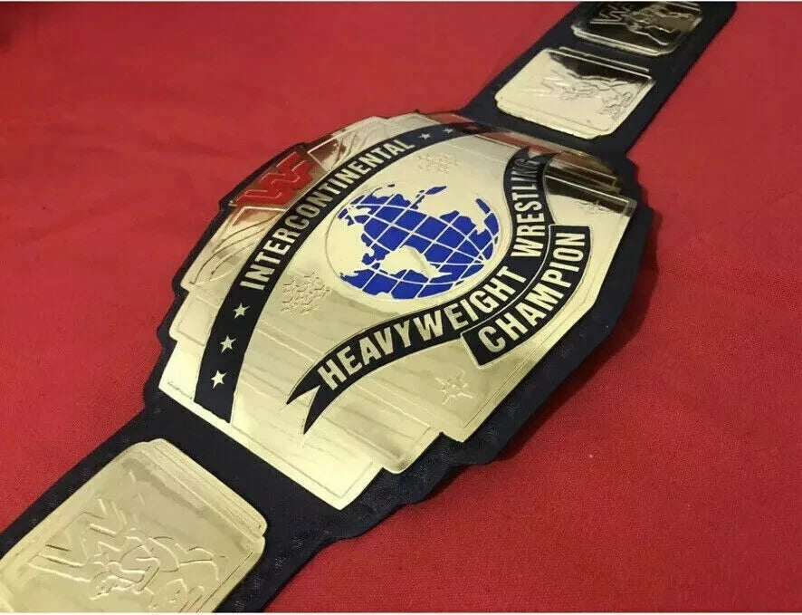 New Intercontinental Black Heavyweight Championship Wrestling Leather Belt Black 2MM Brass