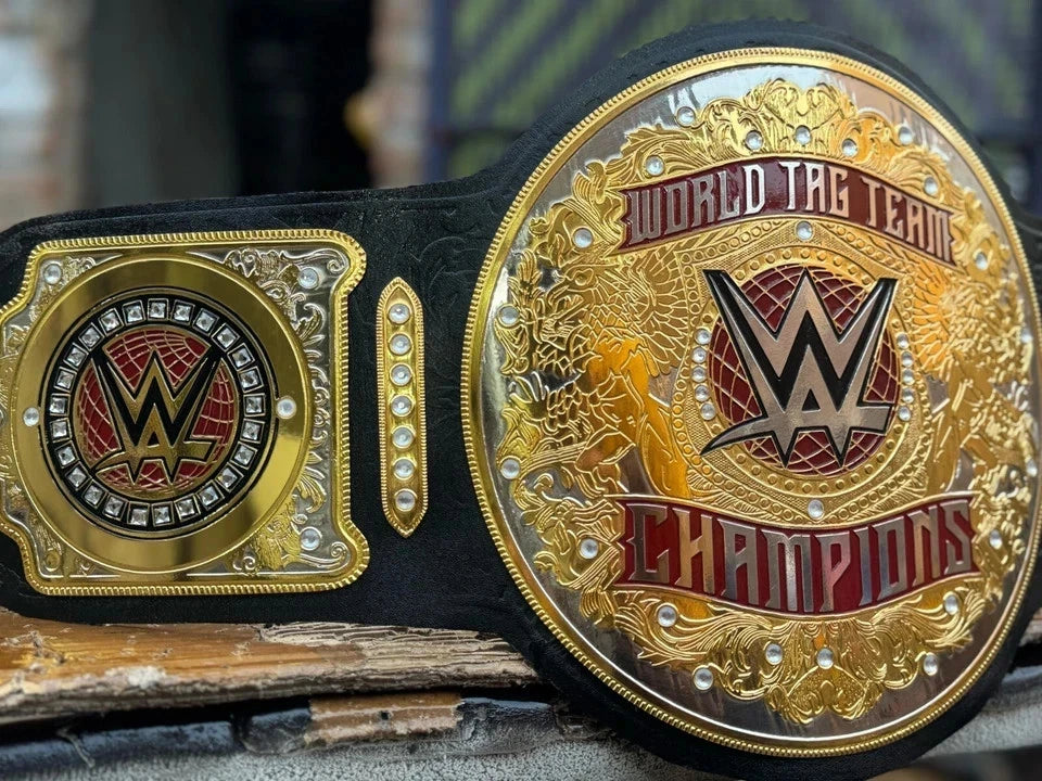New World Tag Team Wrestling Championship Replica Title Belt 2mm Brass Plates
