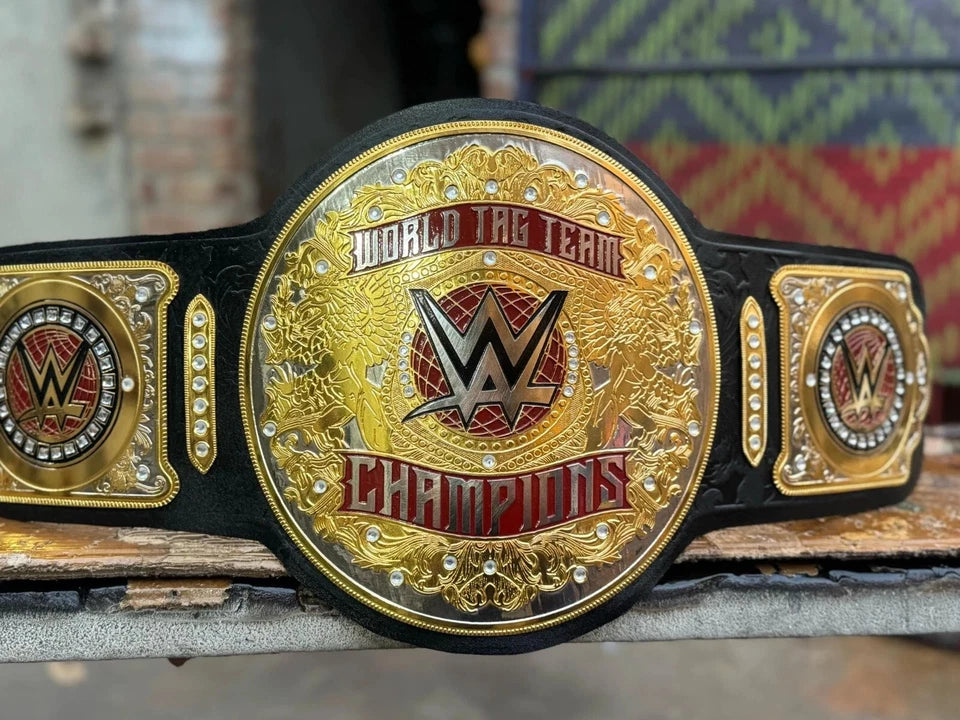 New World Tag Team Wrestling Championship Replica Title Belt 2mm Brass Plates