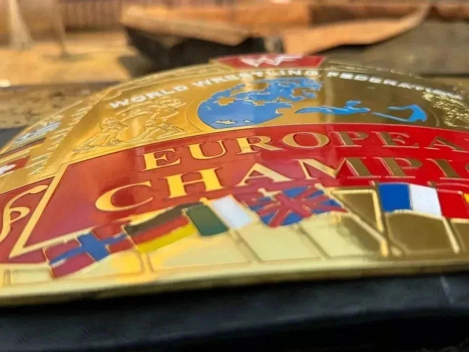 New European Wrestling Championship Replica Belt Adult Size 2MM Brass