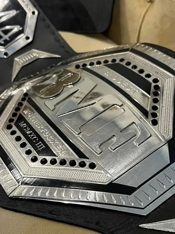 UFC BMF Replica Title Belt Championship Adult Size Brass Silver 2MM Leather