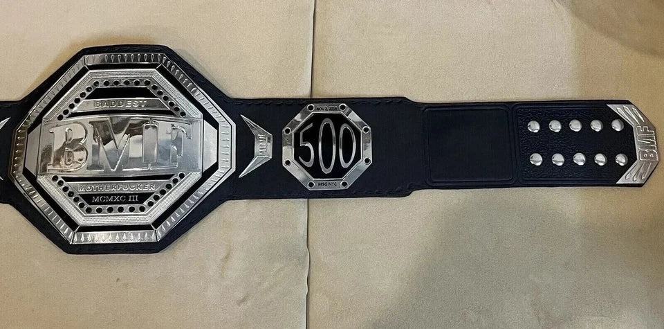 UFC BMF Replica Title Belt Championship Adult Size Brass Silver 2MM Leather