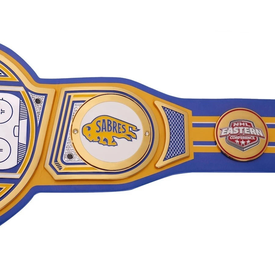 Buffalo Sabres NHL 2mm Championship Belt Gold Plated Real Leather