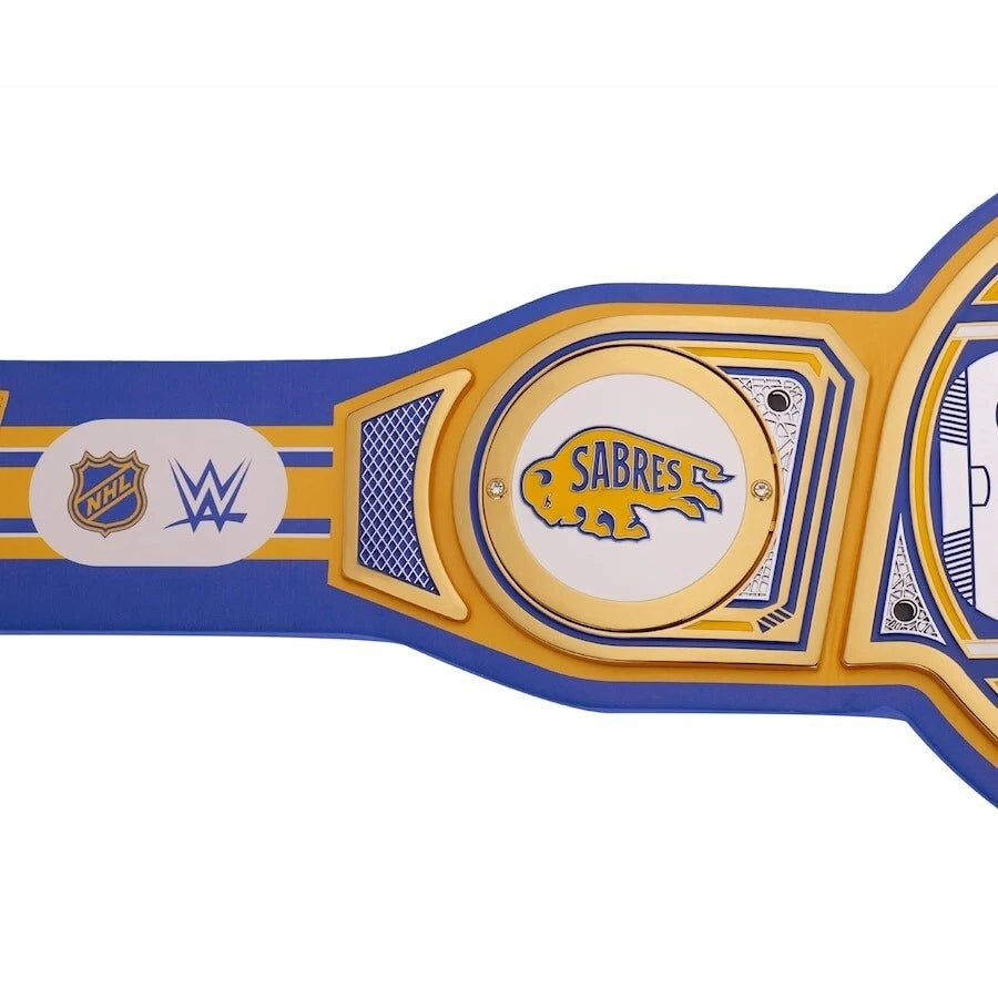 Buffalo Sabres NHL 2mm Championship Belt Gold Plated Real Leather