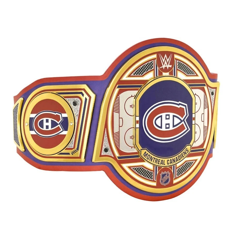 Montreal Canadiens NHL 2mm Championship Belt Gold Plated Real Leather