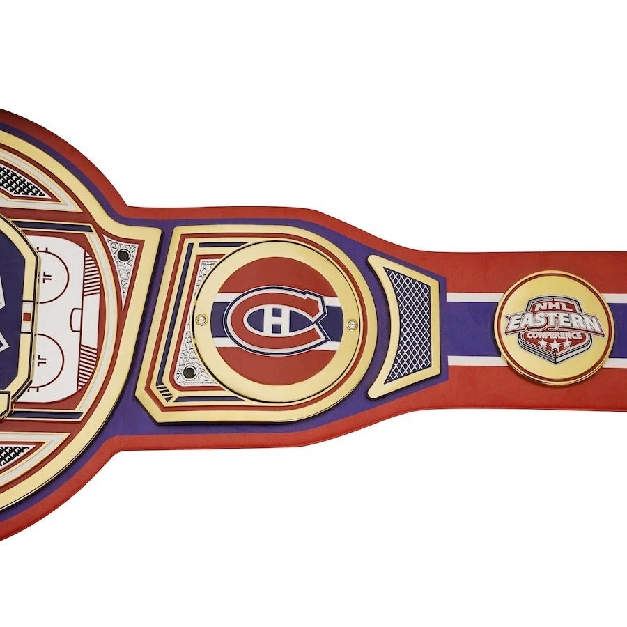 Montreal Canadiens NHL 2mm Championship Belt Gold Plated Real Leather