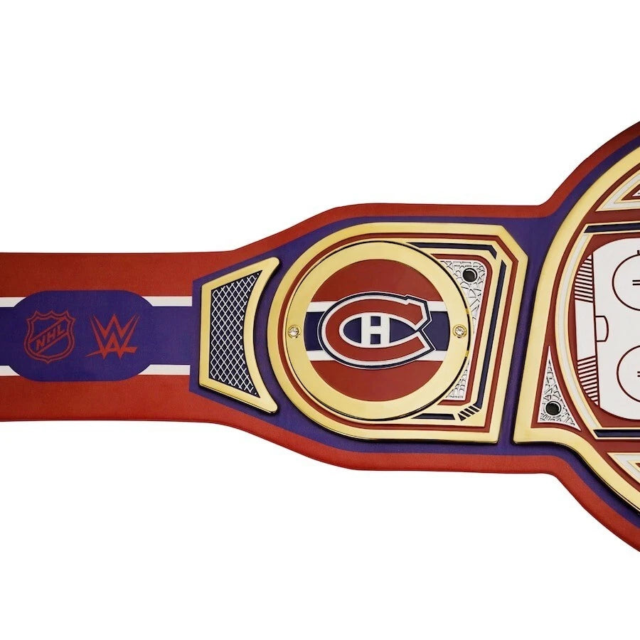 Montreal Canadiens NHL 2mm Championship Belt Gold Plated Real Leather