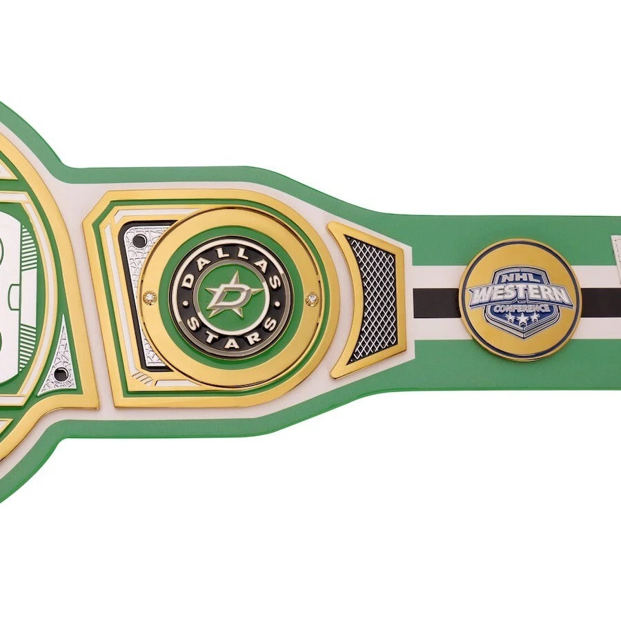 Dallas Stars NHL 2mm Championship Belt Gold Plated Real Leather