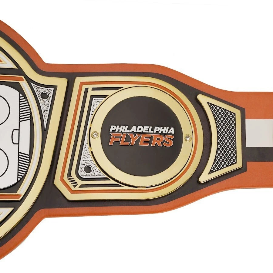 Philadelphia Flyers NHL 2mm Championship Belt Gold Plated Real Leather