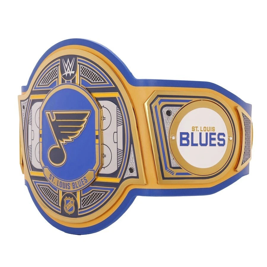 St. Louis Blues NHL 2mm Championship Belt Gold Plated Real Leather