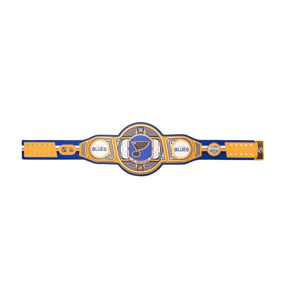 St. Louis Blues NHL 2mm Championship Belt Gold Plated Real Leather