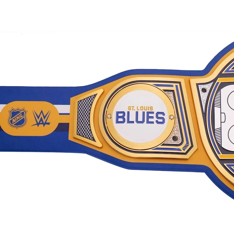 St. Louis Blues NHL 2mm Championship Belt Gold Plated Real Leather