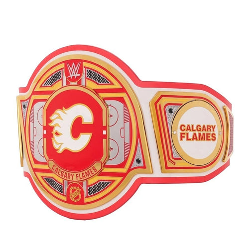 Calgary Flames NHL 2mm Championship Belt Gold Plated Real Leather