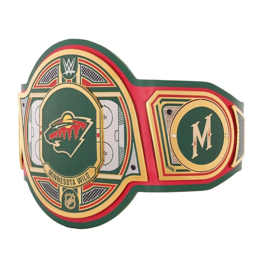 Minnesota Wild NHL 2mm Championship Belt Gold Plated Real Leather