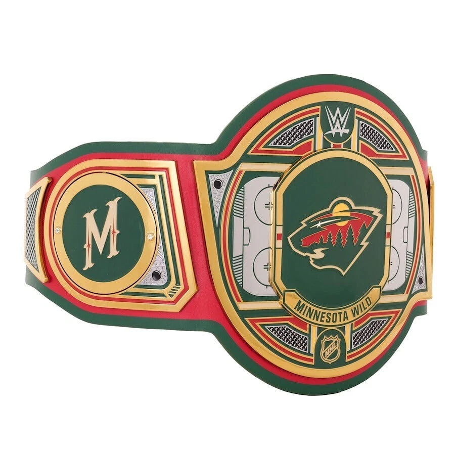 Minnesota Wild NHL 2mm Championship Belt Gold Plated Real Leather