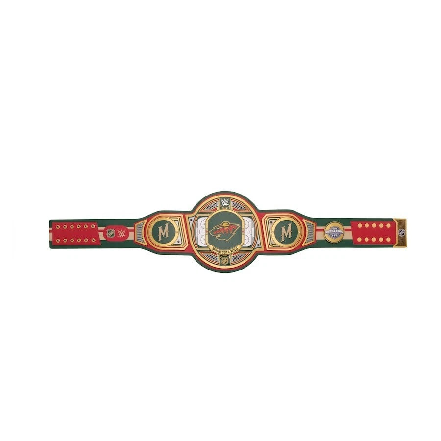 Minnesota Wild NHL 2mm Championship Belt Gold Plated Real Leather