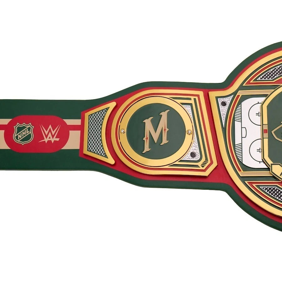 Minnesota Wild NHL 2mm Championship Belt Gold Plated Real Leather