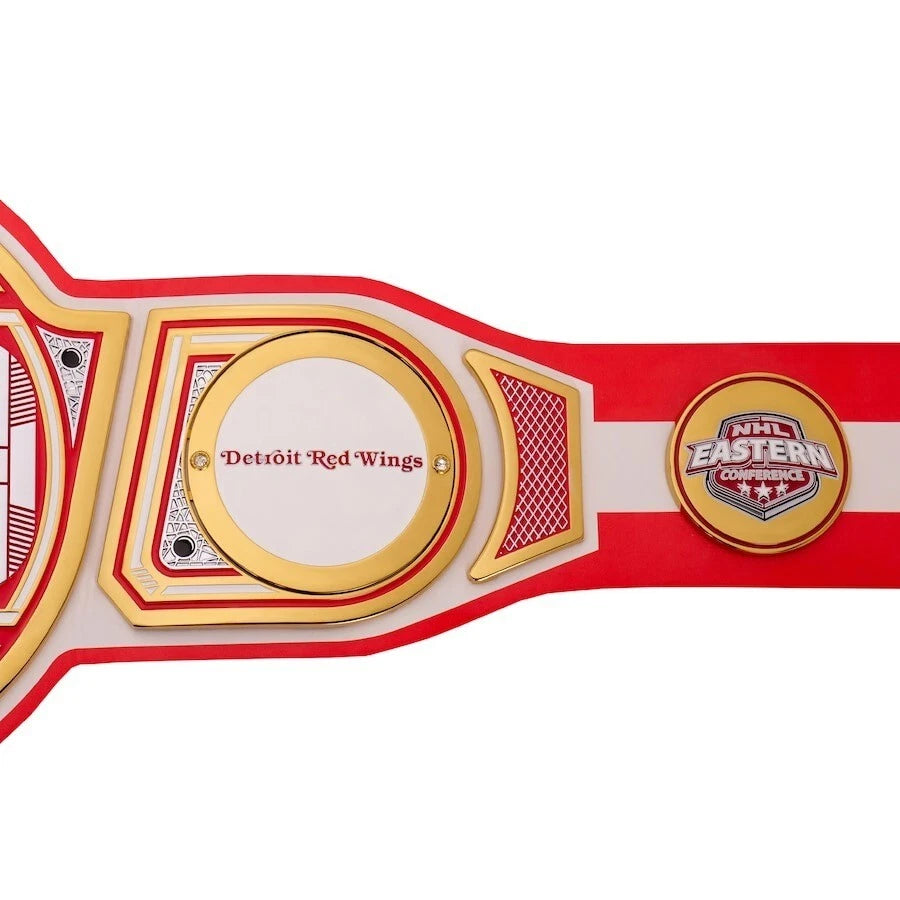 Detroit Red Wings NHL 2mm Championship Belt Gold Plated Real Leather