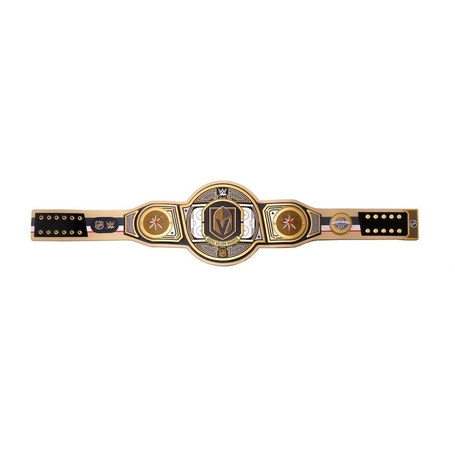 Vegas Golden Knights NHL 2mm Championship Belt Gold Plated Real Leather