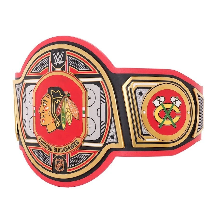 Chicago Blackhawks NHL 2mm Championship Belt Gold Plated Real Leather