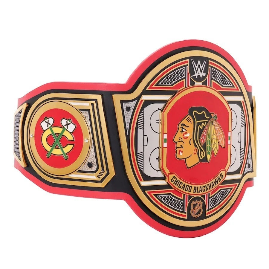 Chicago Blackhawks NHL 2mm Championship Belt Gold Plated Real Leather