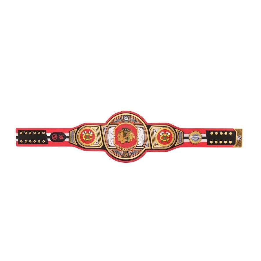 Chicago Blackhawks NHL 2mm Championship Belt Gold Plated Real Leather